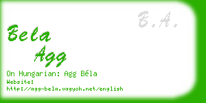 bela agg business card